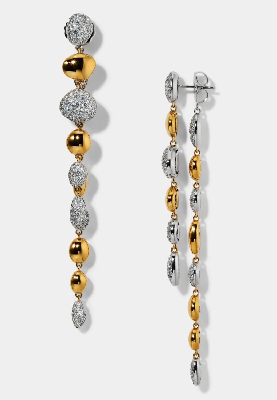 PEBBLES FRONTBACK LINEAR EARRINGS