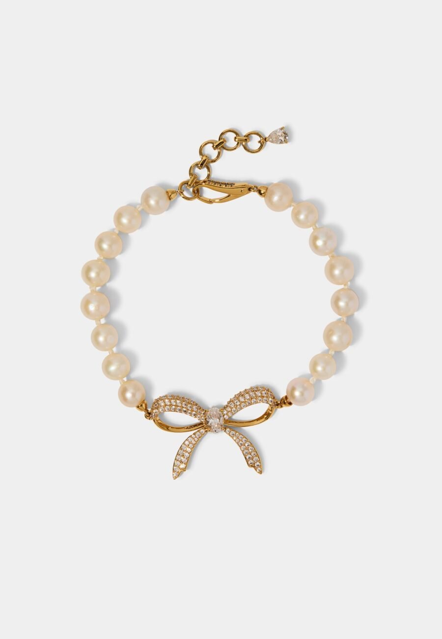 EROS BOW AND PEARL LINE BRACELET