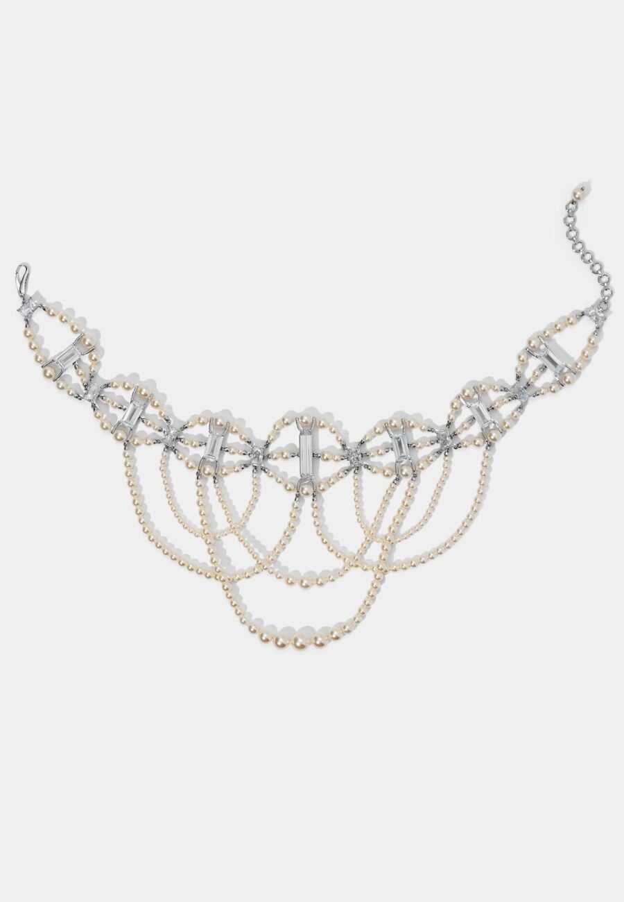 PEARL CHOKER ORNATE HIGH NECKLACE