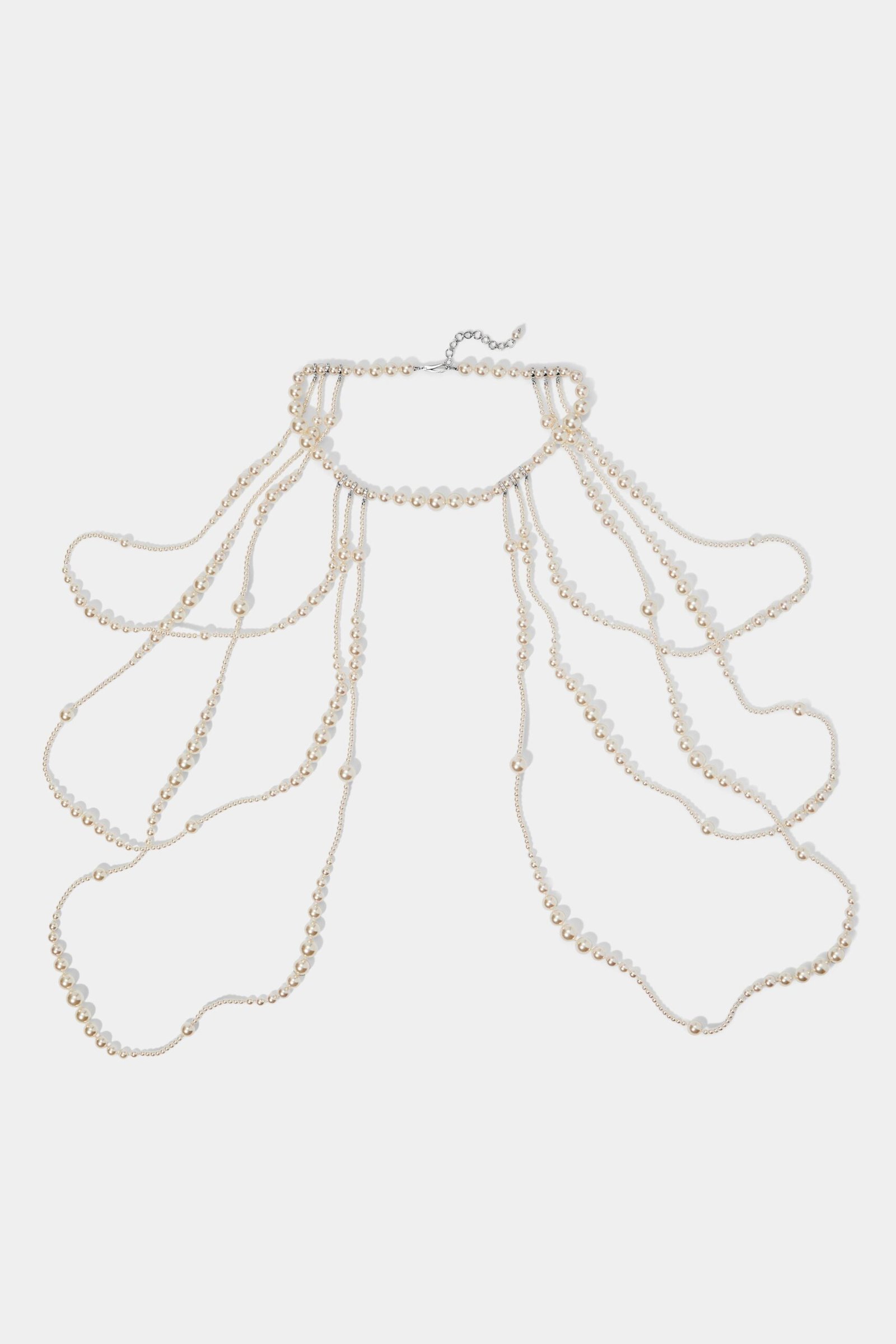 PEARL CHOKER SHOULDER SWAG NECKLACE