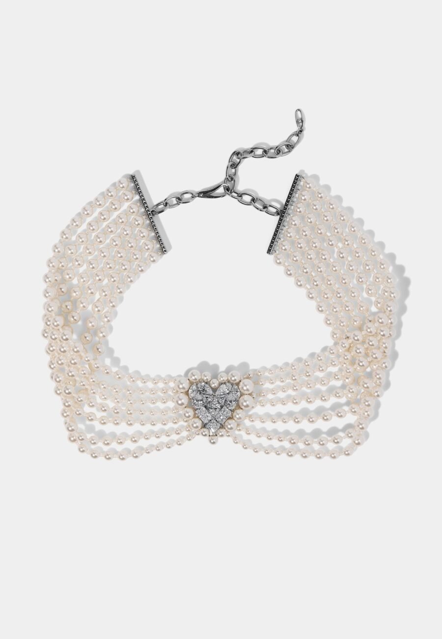 MATERIAL PEARL CHOKER NECKLACE
