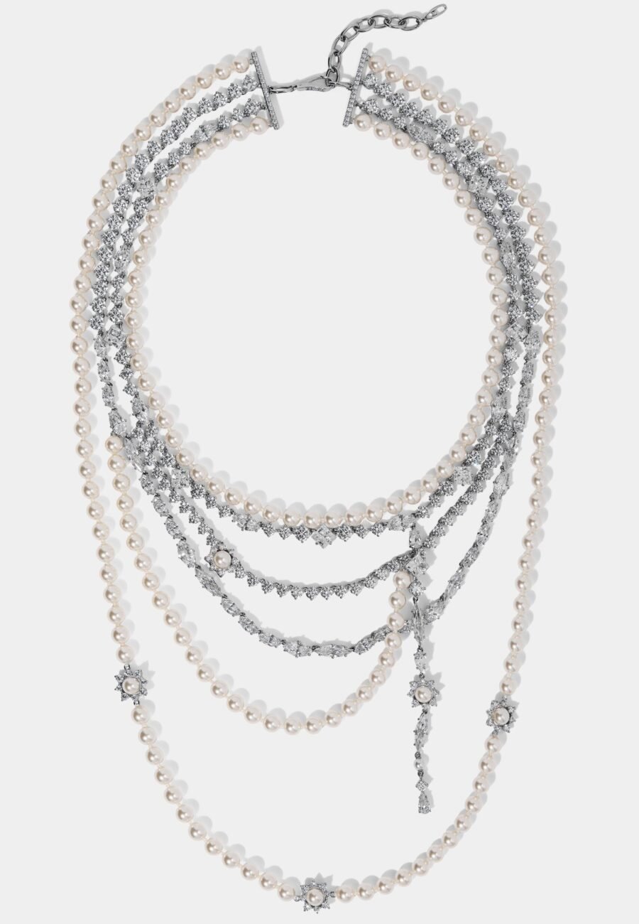 MATERIAL PEARL DRAMA SWAG NECKLACE